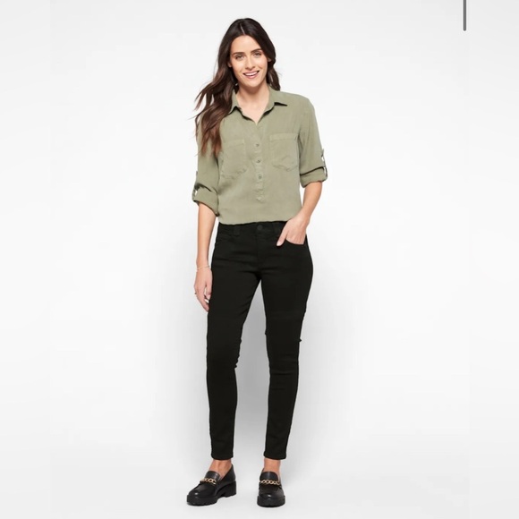 DEMOCRACY Jeri Ab Solution Skinny Jean Size 12 Black Stretch Casual Denim - Picture 3 of 13